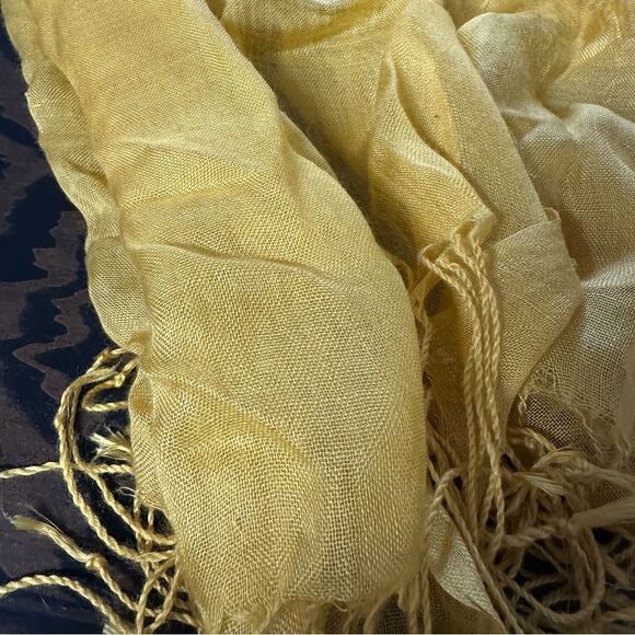 Mustard Color Fashion Scarf. Nearly 80” Long (1006) - Picture 2 of 6